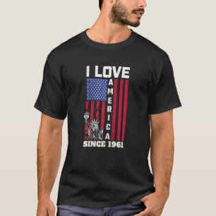Camiseta Mulheres 61.º Amo A América Desde 1961 U