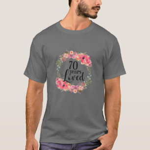 Camiseta Mulheres 70 Birthday Dão Presentes Aos 70 Anos