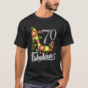 Camiseta Mulheres 70 e Fabuloso 70 de Aniversário Diamante