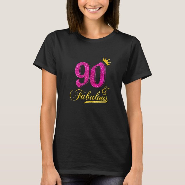 Camiseta Mulheres 90 E Fabulosa Coroa De Diamante Feliz 90  (Frente)