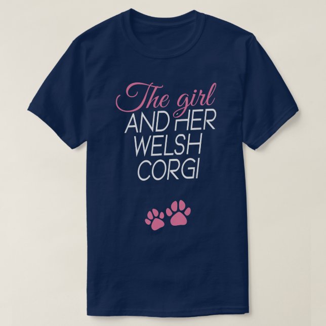 Camiseta Mulheres A menina e seus cachorros galeses  (Frente do Design)