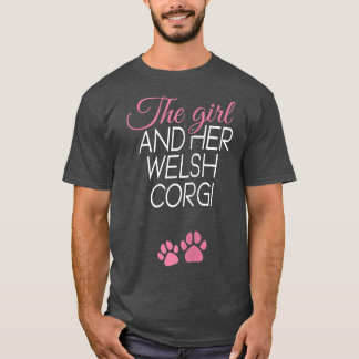 Camiseta Mulheres A menina e seus cachorros galeses