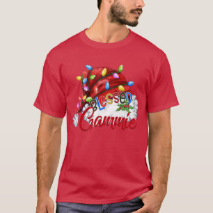 Camiseta Mulheres Abençoadas Gammie Santa Hat Natal