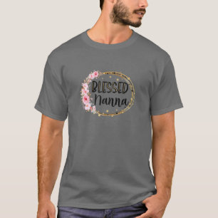 Camiseta Mulheres Abençoadas Nanna Flower Promovidas À Avó