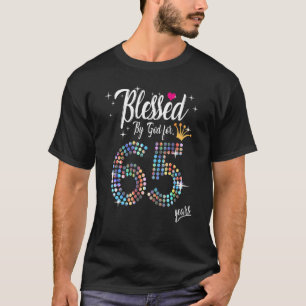 Camiseta Mulheres abençoadas por Deus por 65 anos 65 anos A