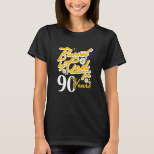 Camiseta Mulheres abençoadas por Deus por 90 anos Mulheres