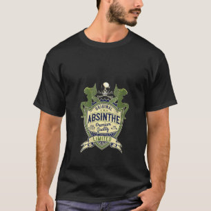 Camiseta Mulheres Absinth 1907 Álcool Fairy Skull Liqueur P