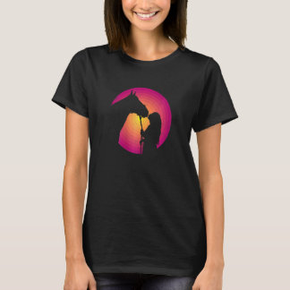Camiseta Mulheres Adoram Correr Cavalos Vintage Dist