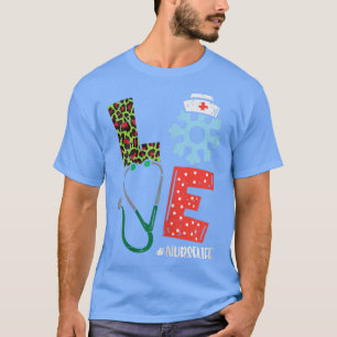 Camiseta Mulheres Adoram Estetoscópio Snowflake Enfermeira