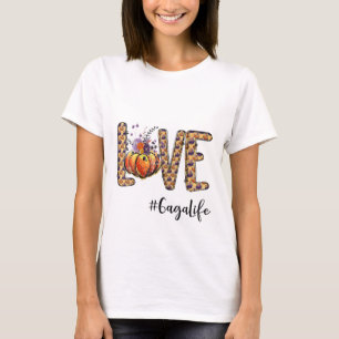Camiseta Mulheres Adoram Gaga A Vida Pumpkin Outono Hallowe