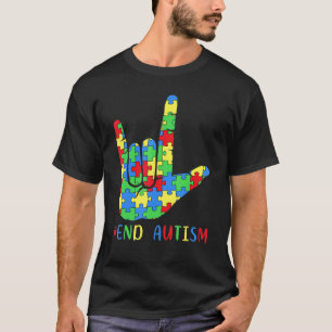 Camiseta Mulheres Adoram Língua de Sinais Acabam Autismo Se