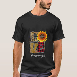 Camiseta Mulheres Adoram Mammylife Sunflower Lepard