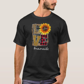 Camiseta Mulheres Adoram Mawmawlife Sunflower Lepard Pul