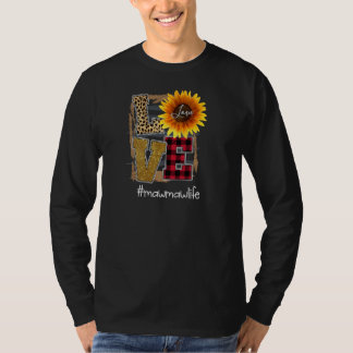 Camiseta Mulheres Adoram Mawmawlife Sunflower Lepard Pul