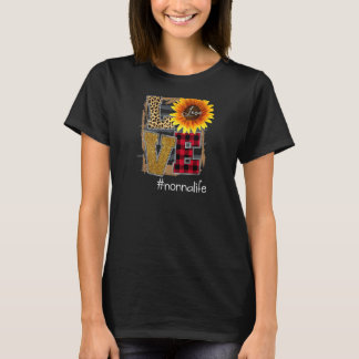 Camiseta Mulheres Adoram Nonnalife Sunflower Lepard