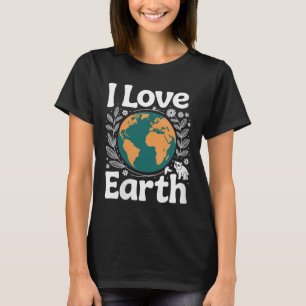 Camiseta Mulheres Adoro Planeta de Conservação da Natureza 