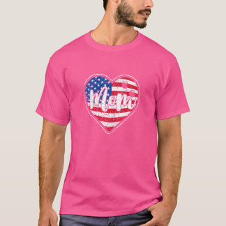 Camiseta Mulheres Afastadas Boliche de Coração de Bandeira 