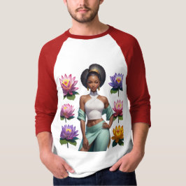 Camiseta Mulheres Africanas Americanas com Flores de Lotus