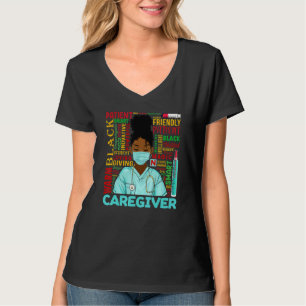 Camiseta Mulheres Africanas Americanas de Preto Cuidador