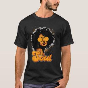 Camiseta Mulheres Afro-Afro Funk Sólido Estilo Vintage Pret