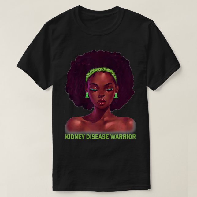 Camiseta Mulheres Afro-Americanas Negras Kidney Di (Frente do Design)