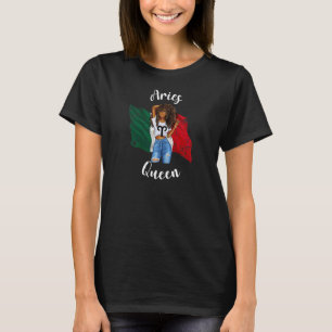 Camiseta Mulheres Afro Aries Rainha do México Zodiosa Mexic