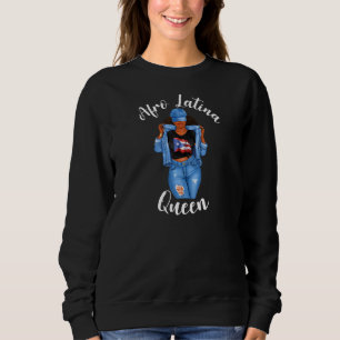 Camiseta Mulheres Afro Latina Rainha Porto-riquenha Mulhere