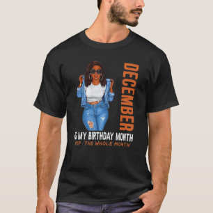Camiseta Mulheres Afro Menina Dezembro É Meu Aniversário Si