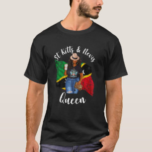 Camiseta Mulheres Afro Ruas Kitts E Nevis Queen ama Café