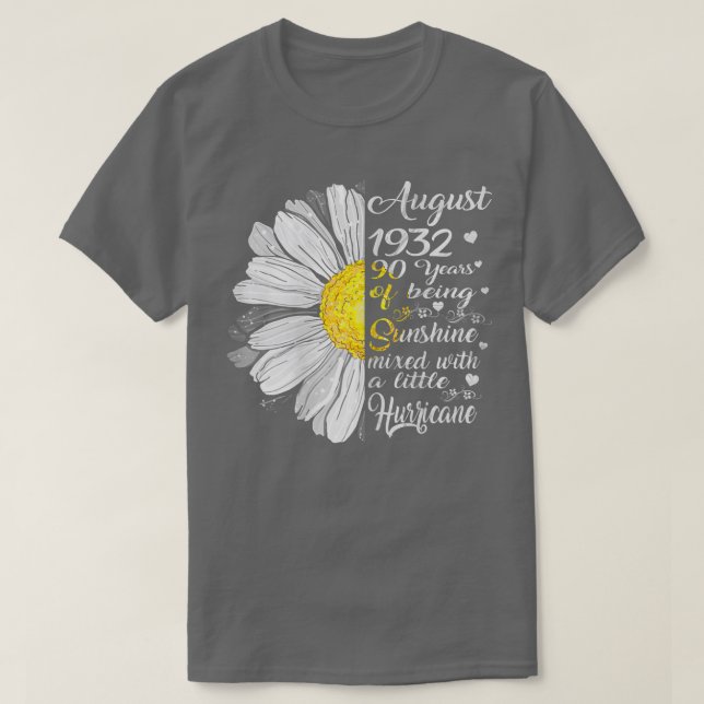Camiseta Mulheres Agosto Meninas 1932 Aniversário Presente  (Frente do Design)