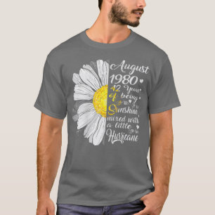 Camiseta Mulheres Agosto Meninas 1980 Aniversário Presente