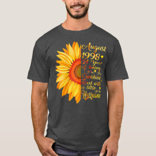 Camiseta Mulheres Agosto Meninas 1998 Aniversário Presente