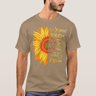 Camiseta Mulheres Agosto Meninas 2000 Aniversário Presente 