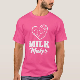 Camiseta Mulheres Aleitando Recém-Nascidos Leite