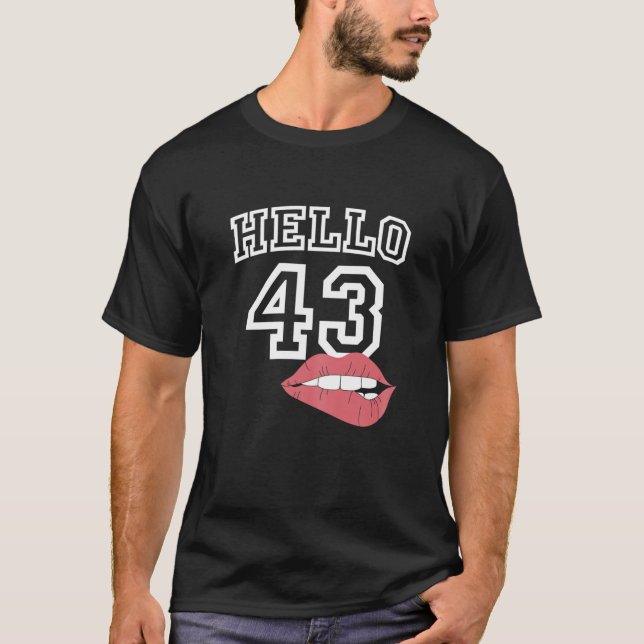 Camiseta Mulheres Alô 43 Com Lábios 43º Aniversário (Frente)