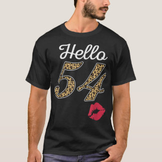 Camiseta Mulheres Alô 54 Anos De Idade 1967 Leopard Print K