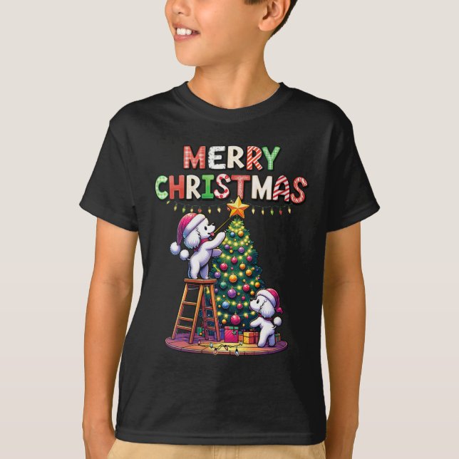 Camiseta Mulheres Amantes de os animais De Pet Xmas Cães De (Frente)