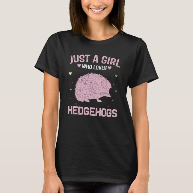 Camiseta Mulheres Animais Apenas Uma Menina Que Ama Hedgeho (Frente)