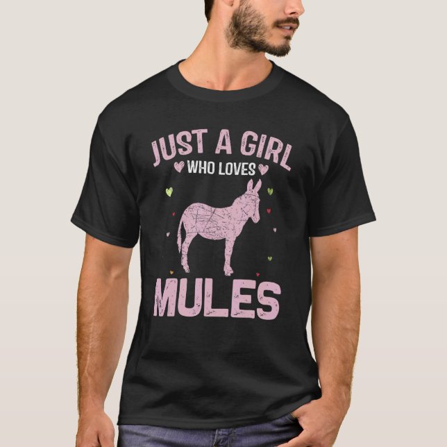 Camiseta Mulheres Animais Apenas Uma Menina Que Ama Mulas (Frente)