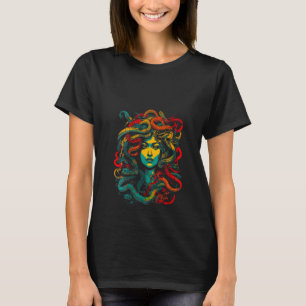 Camiseta Mulheres Antigas Mitologia Grega Medusa V Pescoço