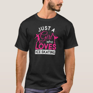 Camiseta Mulheres Apenas Uma Menina Que Ama Ice Patinando F