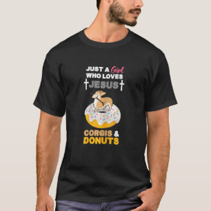 Camiseta Mulheres Apenas Uma Menina Que Ama Jesus Corgis &