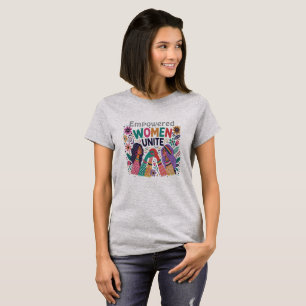 Camiseta Mulheres Apoderadas Unem-se - Design Feminina Negr