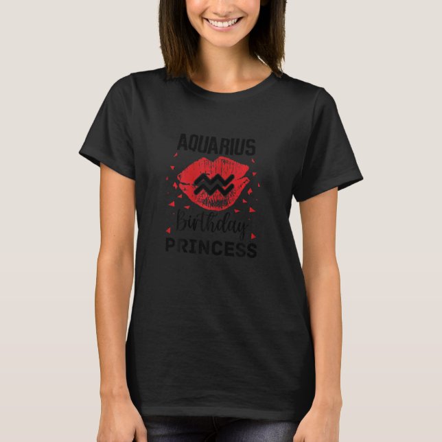 Camiseta Mulheres Aquarius Birthday Princesa 1 (Frente)