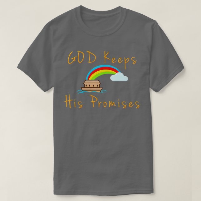Camiseta Mulheres Ark e Rainbow Deus mantém suas promessas  (Frente do Design)