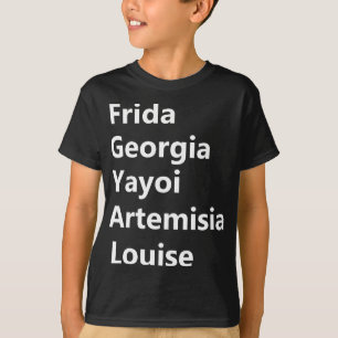 Camiseta Mulheres Artistas Frida Georgia Yayoi
