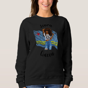Camiseta Mulheres Aruba Libra Rainha Afro-Cabelo Africano