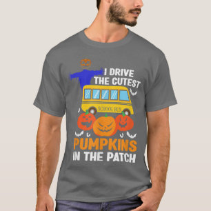 Camiseta Mulheres assustadas assustam o Halloween um ônibus