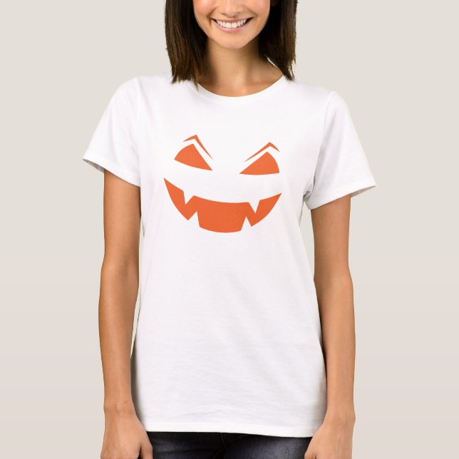 Camiseta Mulheres assustadoras Jack O Lantern Halloween T-S (Frente)