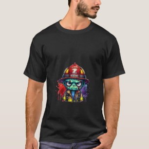 Camiseta Mulheres Assustadoras Monstro Bombeiro Fúria Zombi